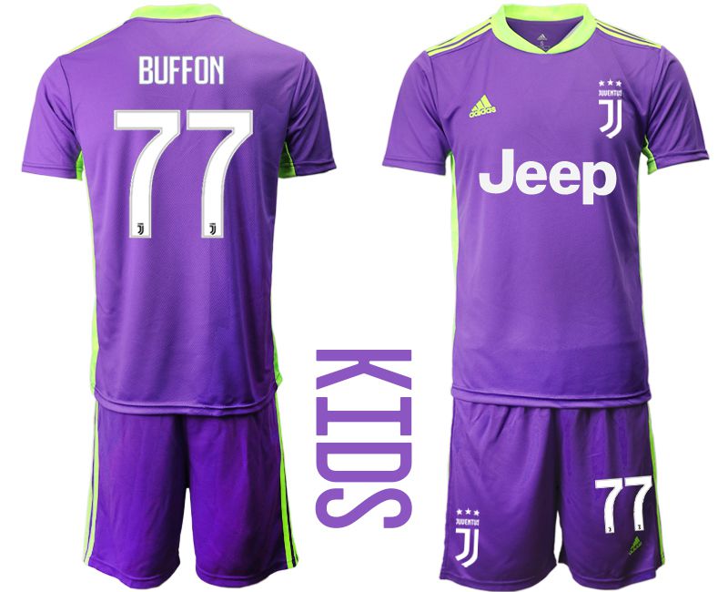 Youth 2020-2021 club Juventus Russia purple goalkeeper #77 Soccer Jerseys->juventus jersey->Soccer Club Jersey